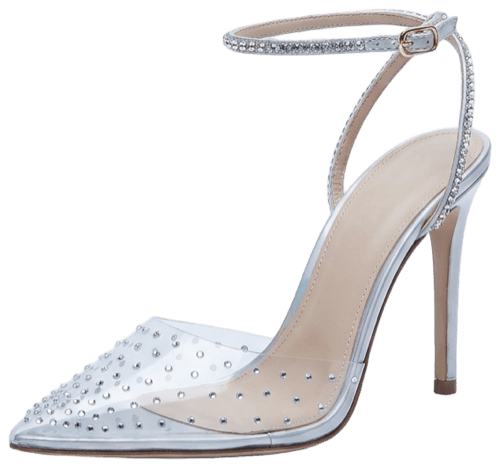 Crystal strap heel