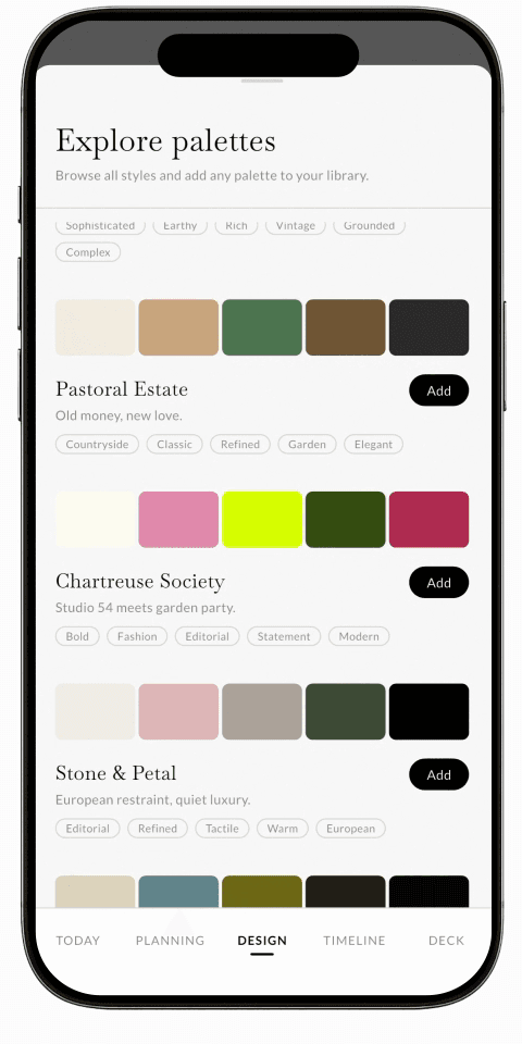 Palettes — UNSTAGED iOS
