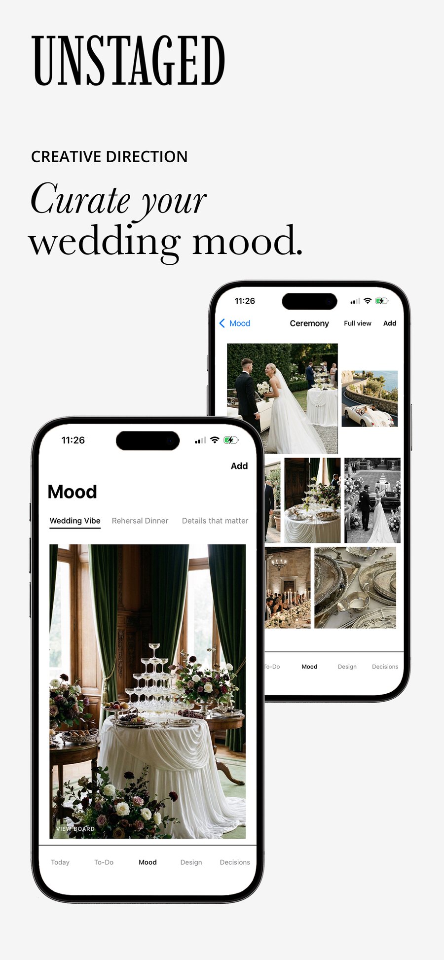 UNSTAGED Wedding Planner — iPhone and web
