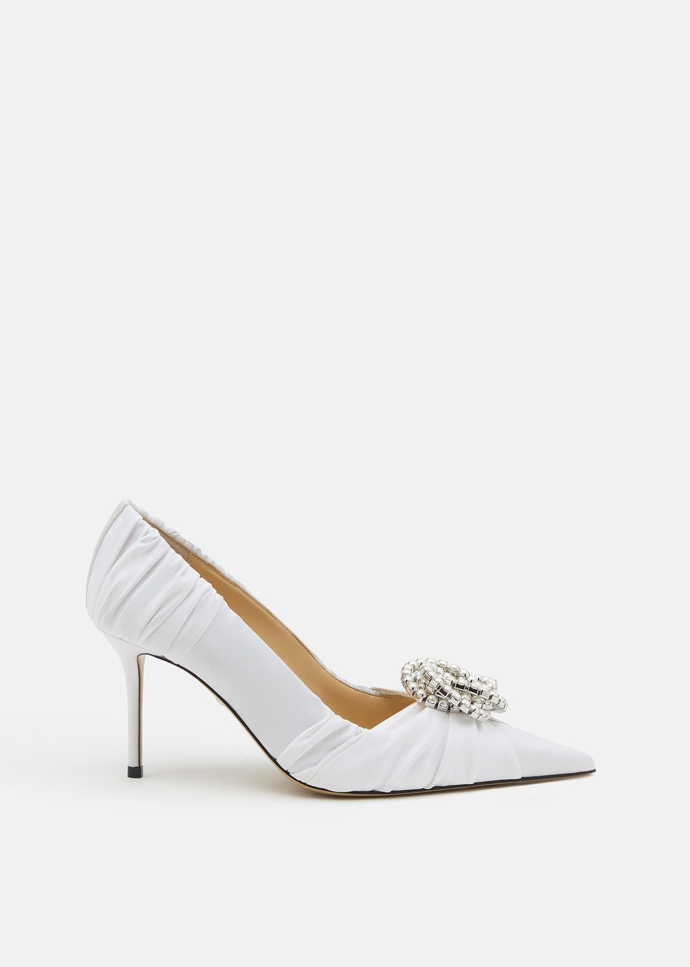 Mach & Mach Galaxy satin pump, white